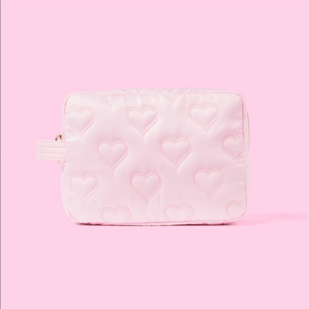 NWT Stoney Clover Lane x Target Pink Quilted Hearts Large Pouch